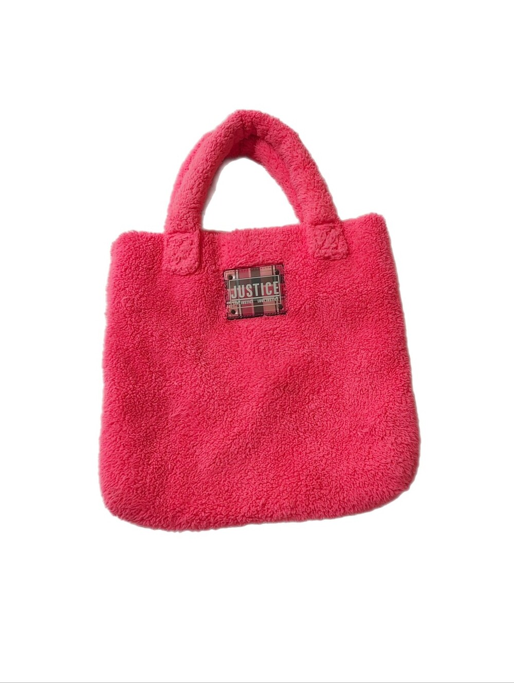 Justice Pink Furry Tote Bag For Girls